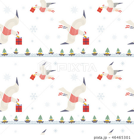 Christmas quirky seagulls with gifts seamless pattern Christmas quirky seagulls with gifts seamless pattern 46465301