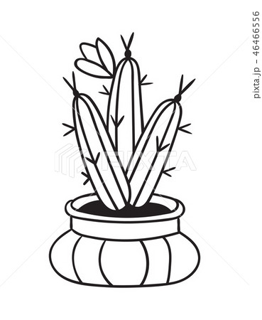Cactus for coloring books. Vector illustration. Cactus for coloring books. Vector illustration. 46466556