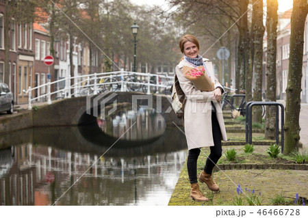 girl with tulips girl with tulips 46466728