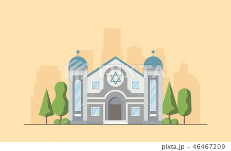 Synagogue. Jewish traditional religion building. 46467209