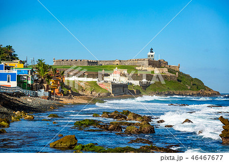 Fort San Felipe Del Morro in San Juan, Puerto Rico at sunrise Fort San Felipe Del Morro in San Juan, Puerto Rico at sunrise 46467677
