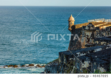 Fort San Felipe Del Morro in San Juan, Puerto Rico at sunrise 46467695