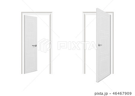 Vector Realistic Different Opened and Closed White Wooden Door Icon Set Closeup Isolated on White Vector Realistic Different Opened and Closed White Wooden Door Icon Set Closeup Isolated on White 46467909