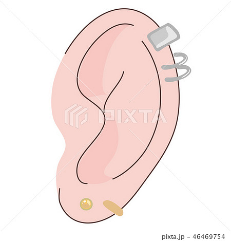 ピアス 耳 軟骨 耳たぶのイラスト素材