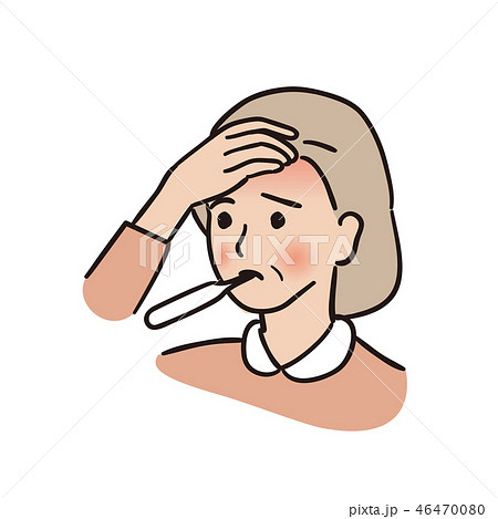 発熱 - 年配の女性 46470080