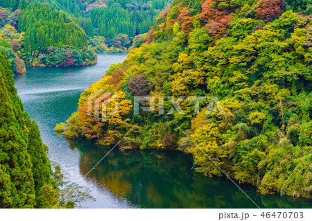 小国町むろばるはしからの秋景色　【熊本県阿蘇郡小国町】 46470703