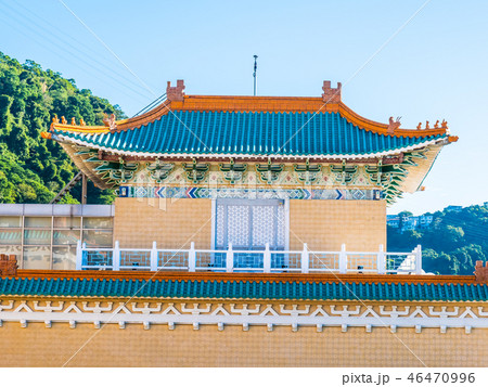 Beautiful architecture building exterior of national palace museum in taipei taiwan Beautiful architecture building exterior of national palace museum in taipei taiwan 46470996