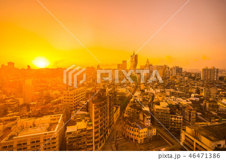 Beautiful architecture building cityscape of macau city Beautiful architecture building cityscape of macau city 46471386