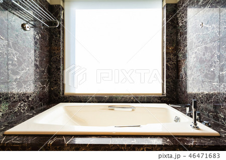 White bathtub decoration in room White bathtub decoration in room 46471683