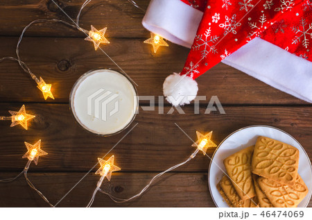 Rustic Christmas background with milk 46474069