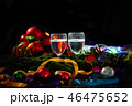 Two glasses of champagne with a Christmas decor  46475652
