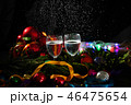 Two glasses of champagne with a Christmas decor  46475654