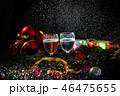Two glasses of champagne with a Christmas decor  46475655