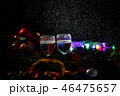 Two glasses of champagne with a Christmas decor  46475657