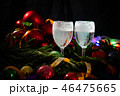 Two glasses of champagne with a Christmas decor  46475665