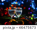 Two glasses of champagne with a Christmas decor  46475673