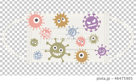 Virus and bacteria attached to the mask 46475905