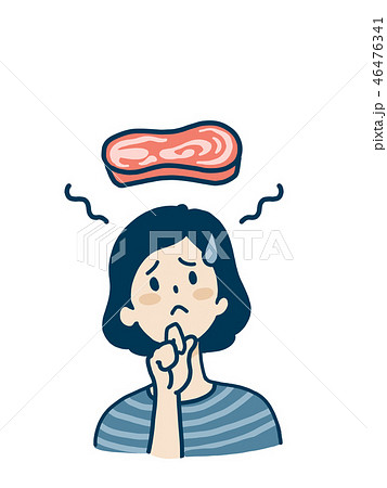 悩む女性_肉 悩む女性_肉 46476341