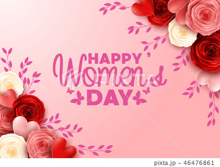 Happy International Women's Day with roses flower  46476861