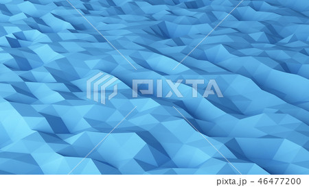 Wireframe of abstract polygonal mountains shape. Rough blue floo 46477200
