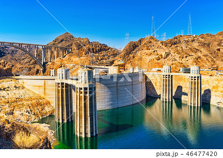 Famous and amazing Hoover Dam at Lake Mead 46477420