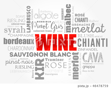 WINE VARIETALS Types word cloud collage 46478759
