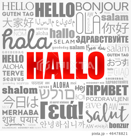 Hallo (Hello Greeting in German) word cloud 46478821