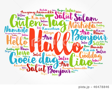 Hallo (Hello Greeting in German) word cloud 46478846