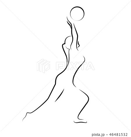 young woman playing ball fitness young woman playing ball fitness 46481532