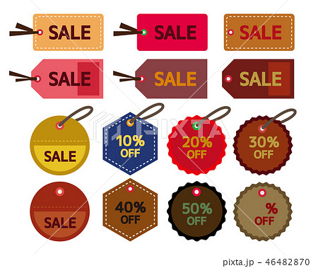 タグ フレーム 枠 付箋 Sale セール 割引 値札 割引札のイラスト素材