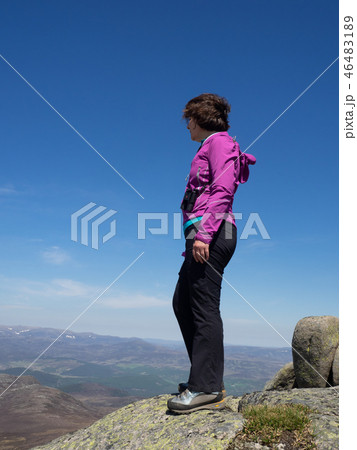 Mature Adult lady hiking in mountians 46483189