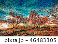 空と柿の木の背景画像 46483305
