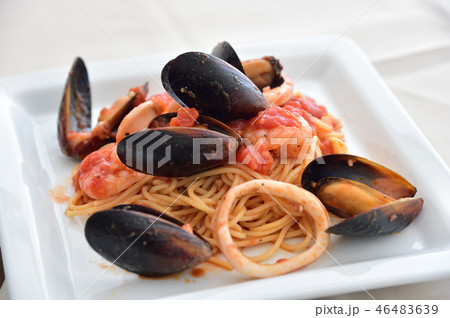 ペスカトーレ、魚介のスパゲティ 46483639