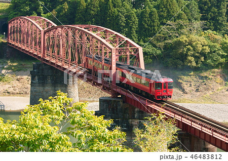 球磨川第１橋梁を通過する九州横断特急（キハ185系） 46483812