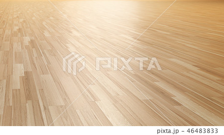 Wood parquet floor 3d perspective rendering 46483833