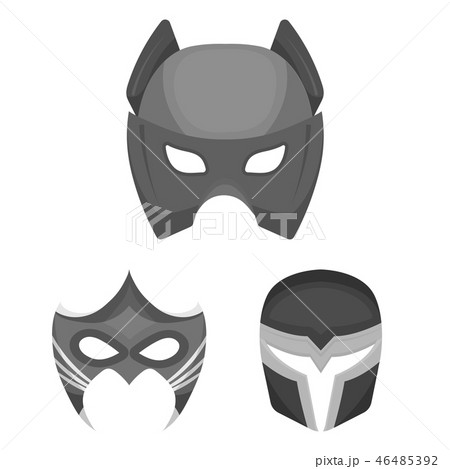 Carnival mask monochrome icons in set collection for design.Mask on the eyes and face vector symbol 46485392