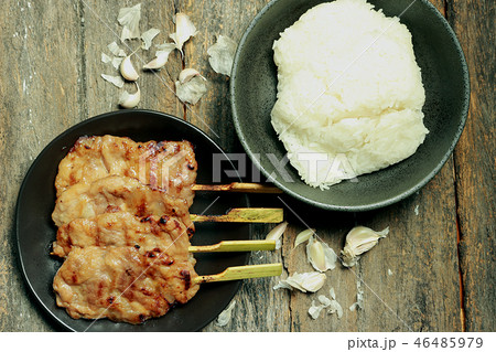 Sticky rice and Grilled pork Sticky rice and Grilled pork 46485979