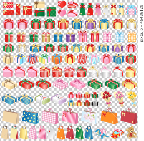 禮物禮物集合白色背景 46486129