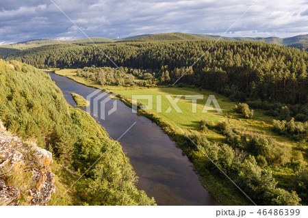 Katav River near the intersection with the highway M5 Chelyabinsk 46486399