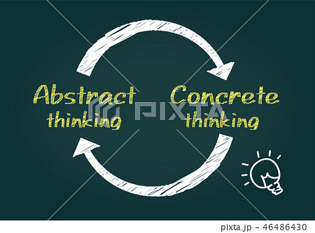 抽象的思考と具体的思考のイメージのイラスト素材