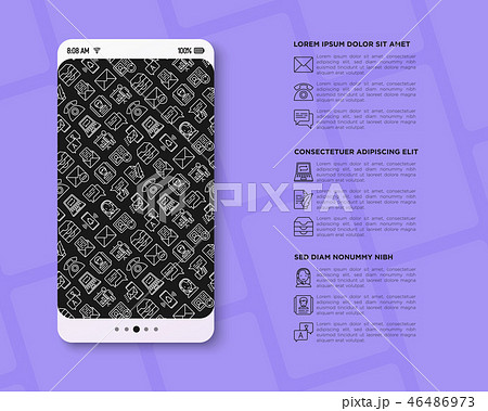 Communication concept with thin line icons 46486973