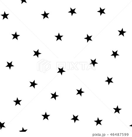 Star seamless pattern. Night, space or christmas theme. Flat vector background in black and white Star seamless pattern. Night, space or christmas theme. Flat vector background in black and white 46487599
