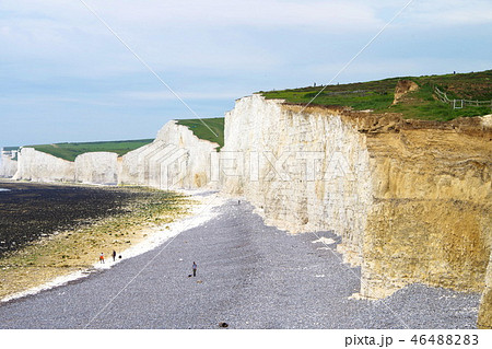 イギリス セブンシスターズ 白い崖の写真素材 4648