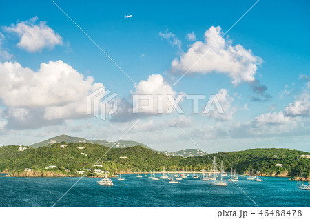 Summer holidays background blue sky sea landscape 46488478