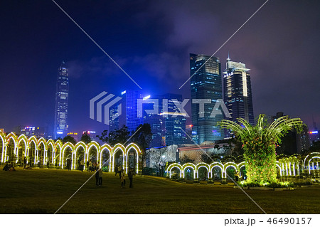 深セン市福田区 蓮花山公園からの夜景 深セン市福田区 蓮花山公園からの夜景 46490157