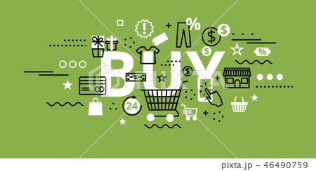 Buy concept in greenery color, vector illustration 46490759