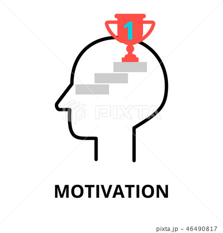Motivation icon, flat line vector illustration 46490817