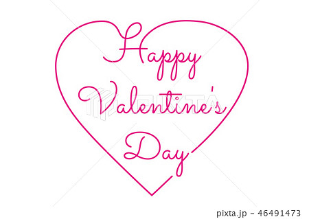 バレンタインデーロゴマーク ロゴタイプ筆記体 Happy Valentine S Dayのイラスト素材 46491473 Pixta