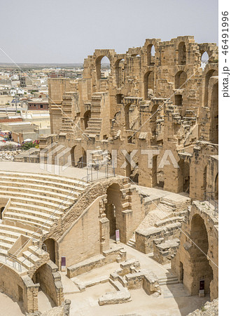 Remains of Roman amphitheater in El Djem Tunisia 46491996
