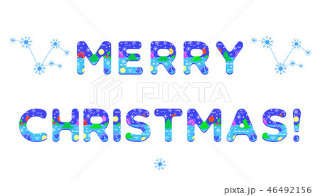 Inscription decorated with Christmas symbols 46492156